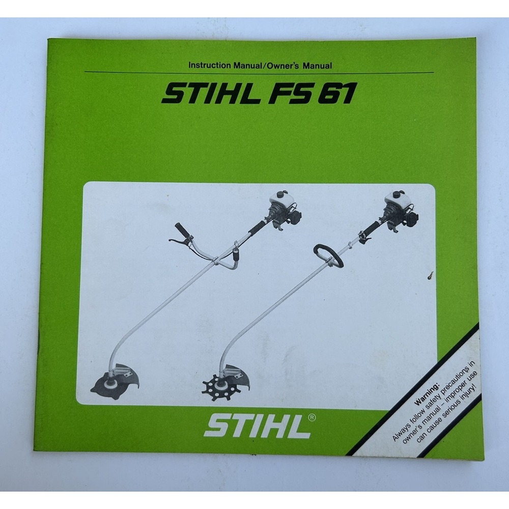 Stihl FS 61 Brushcutter WeedEater WeedWhacker Instruction Owner Operator Manual